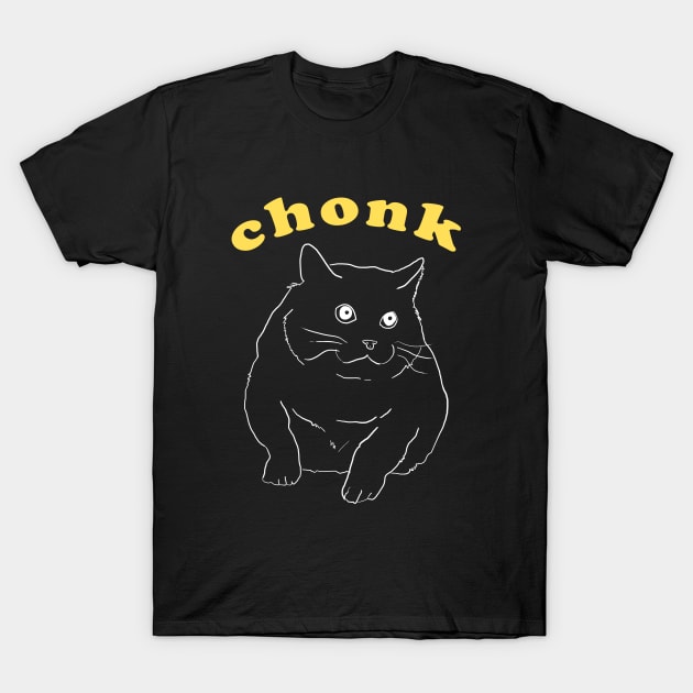 Funny Aesthetic Chonk Fat Cat T-Shirt by koolpingu